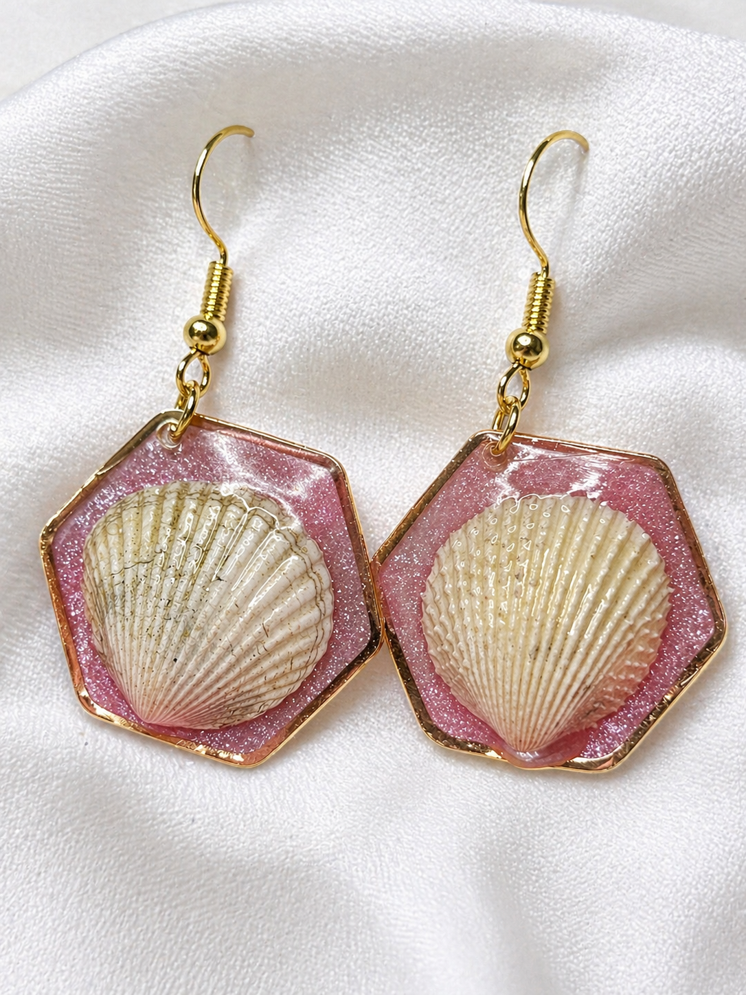 Seaside Blush Shell Earrings