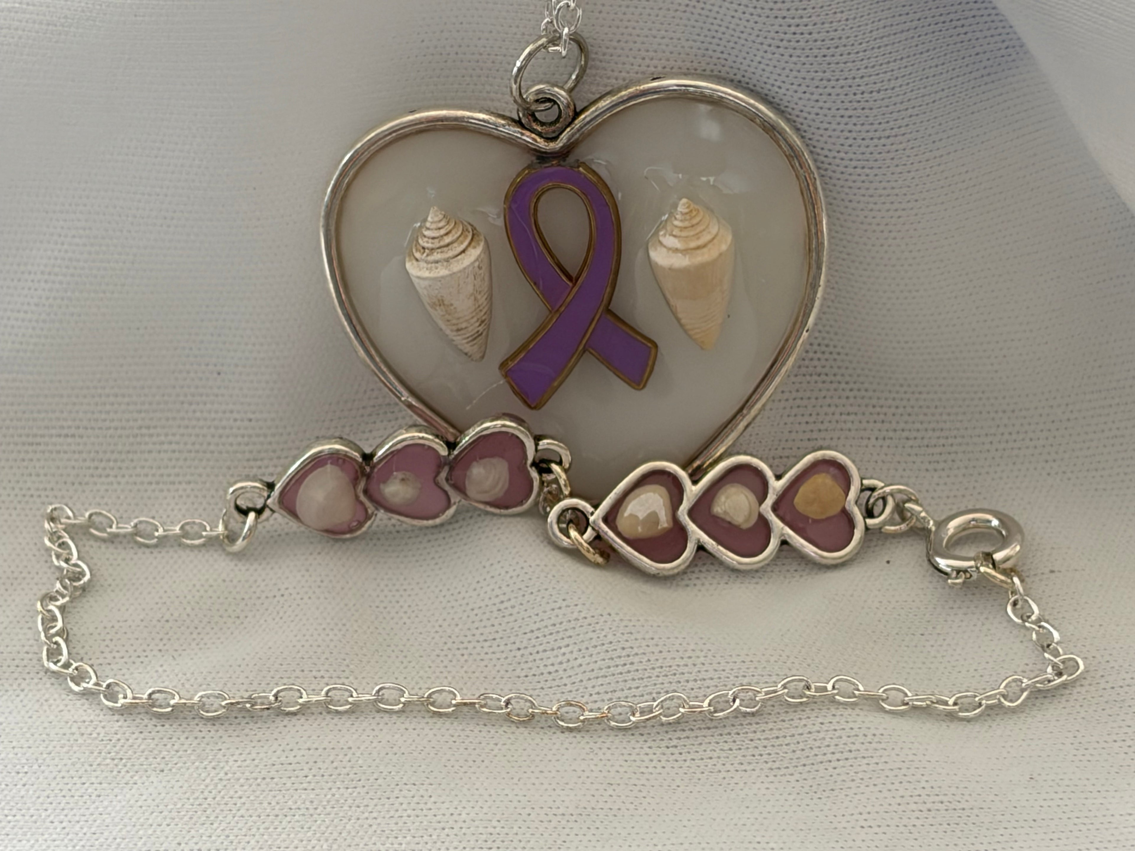 Lavender Strength- Dark Purple Ribbon Awareness Set