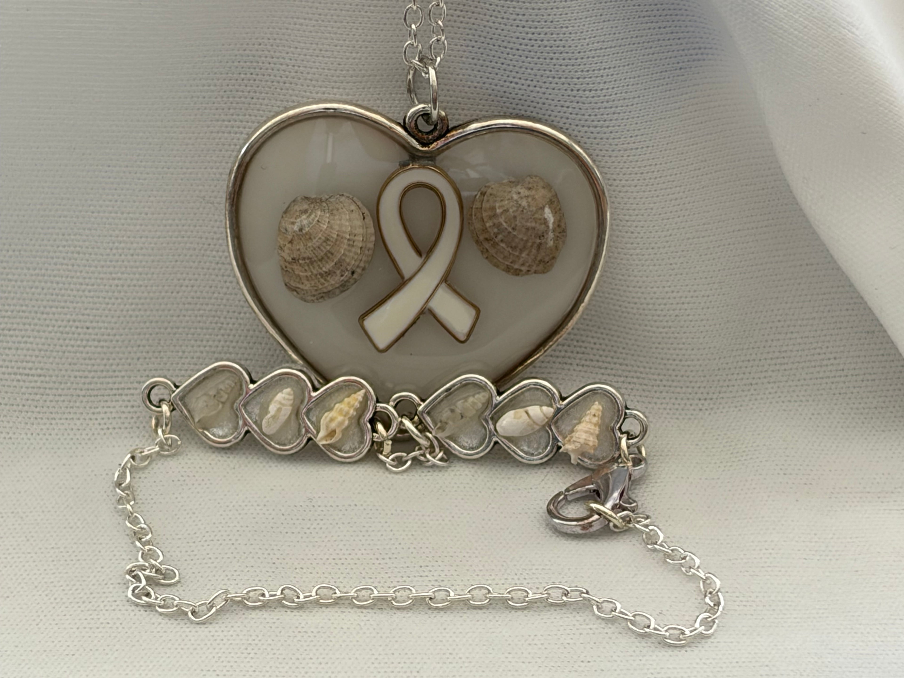 Silver Serenity- White Hope RIbbon Coastal Set