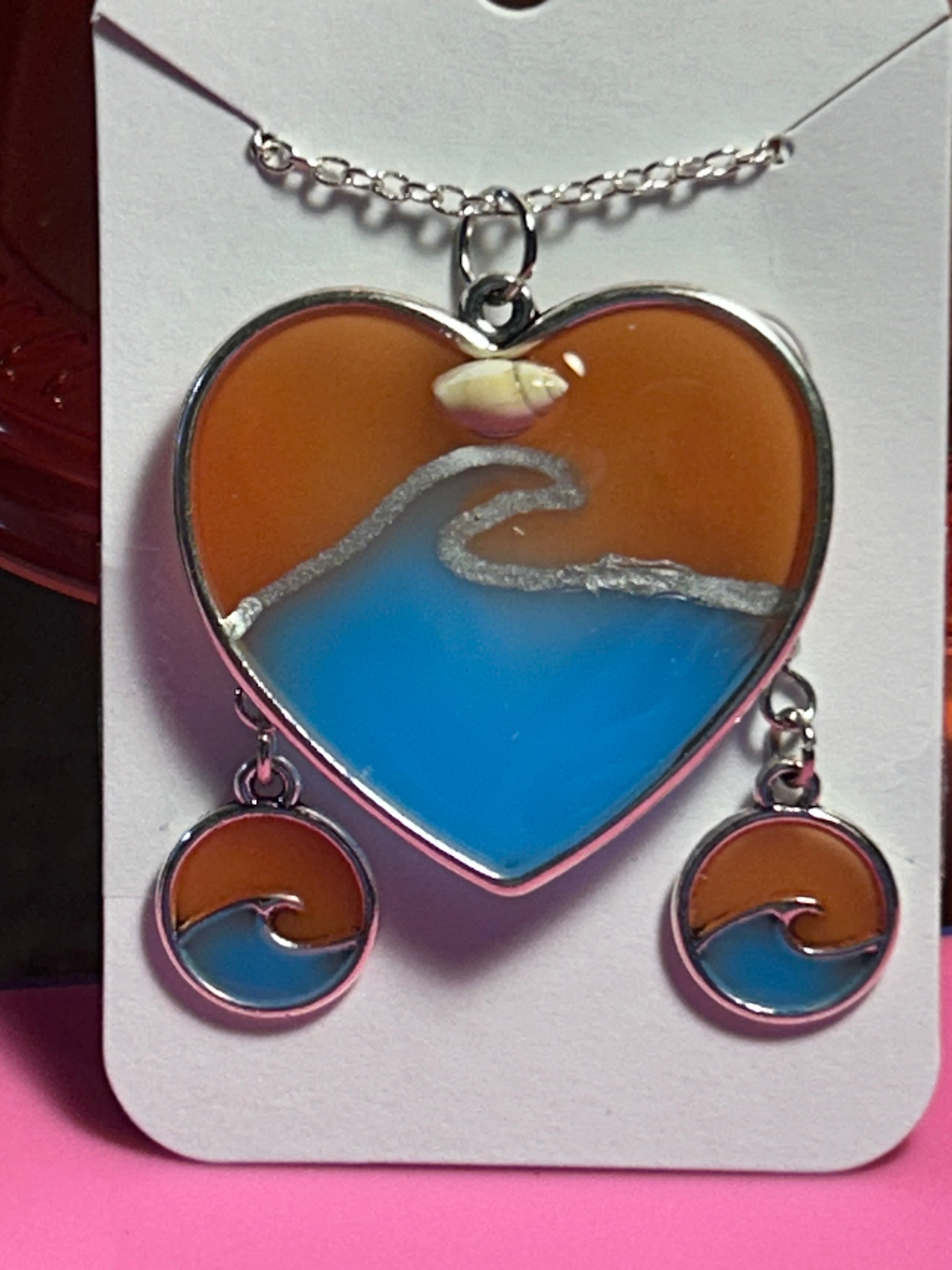 Sunset Wave Heart Set