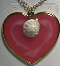Coral Kiss Heart Necklace