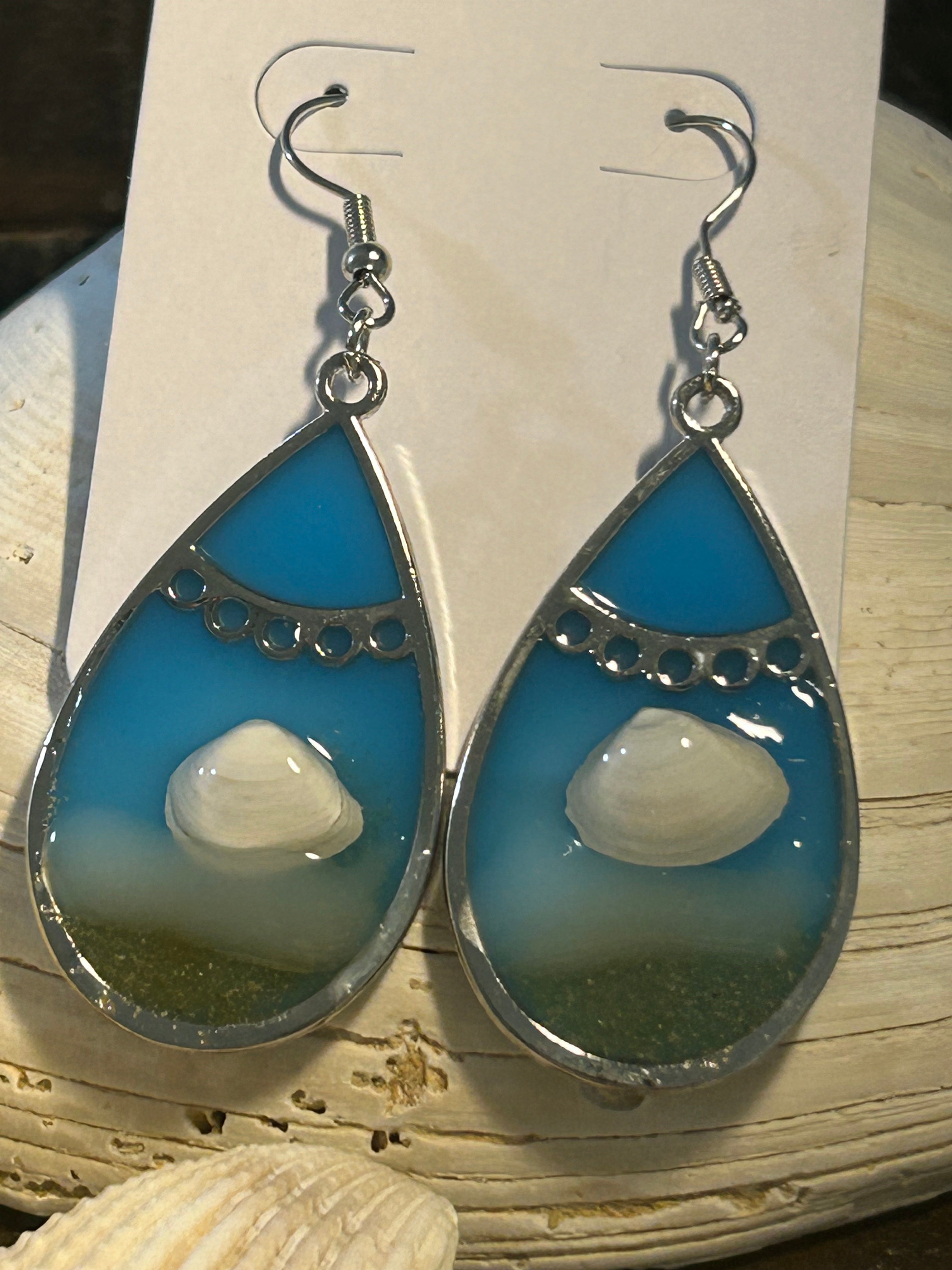 Ocean Mist Teardrop Earrings