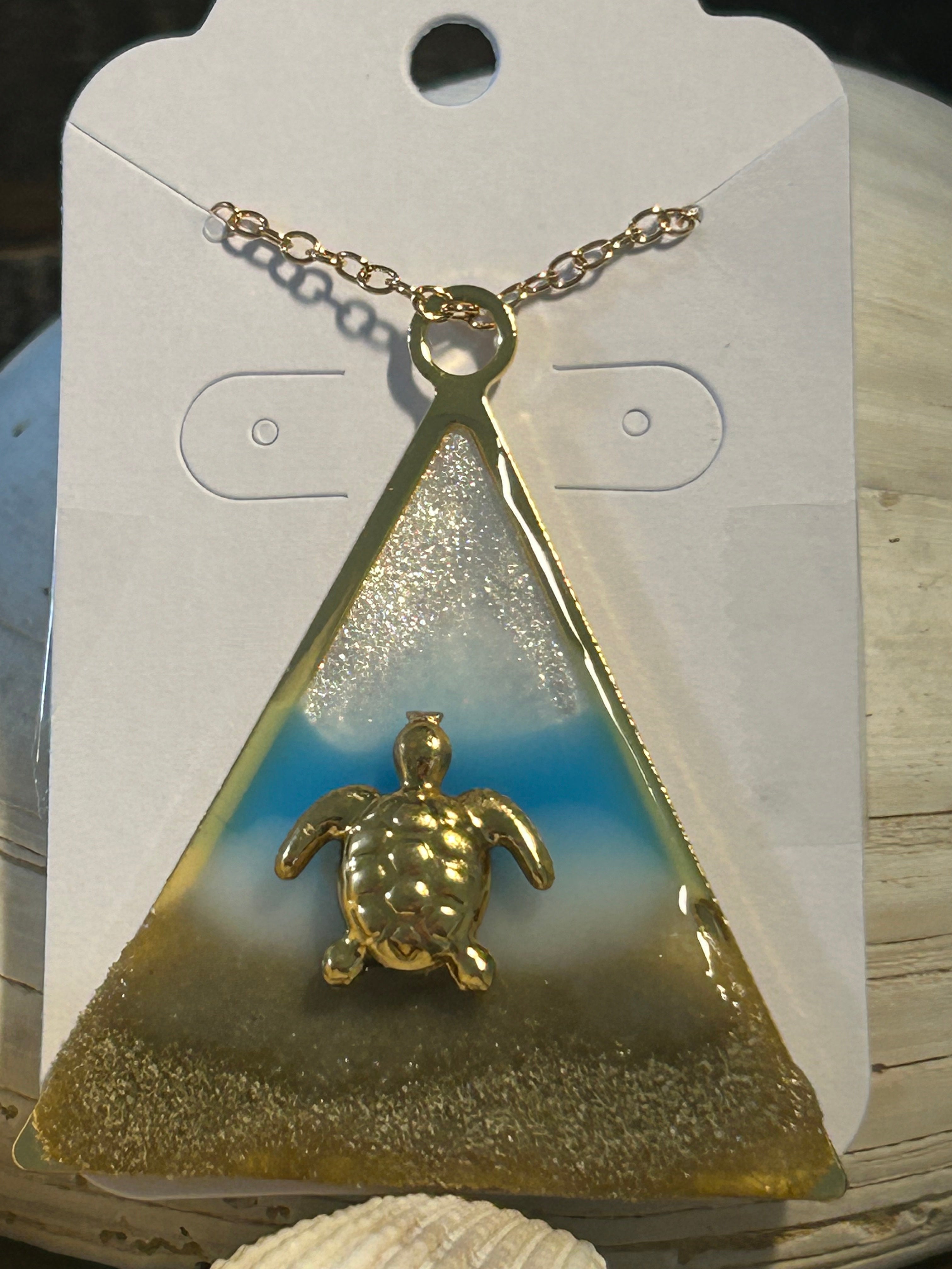 Sunset Tide Sea Turtle Necklace