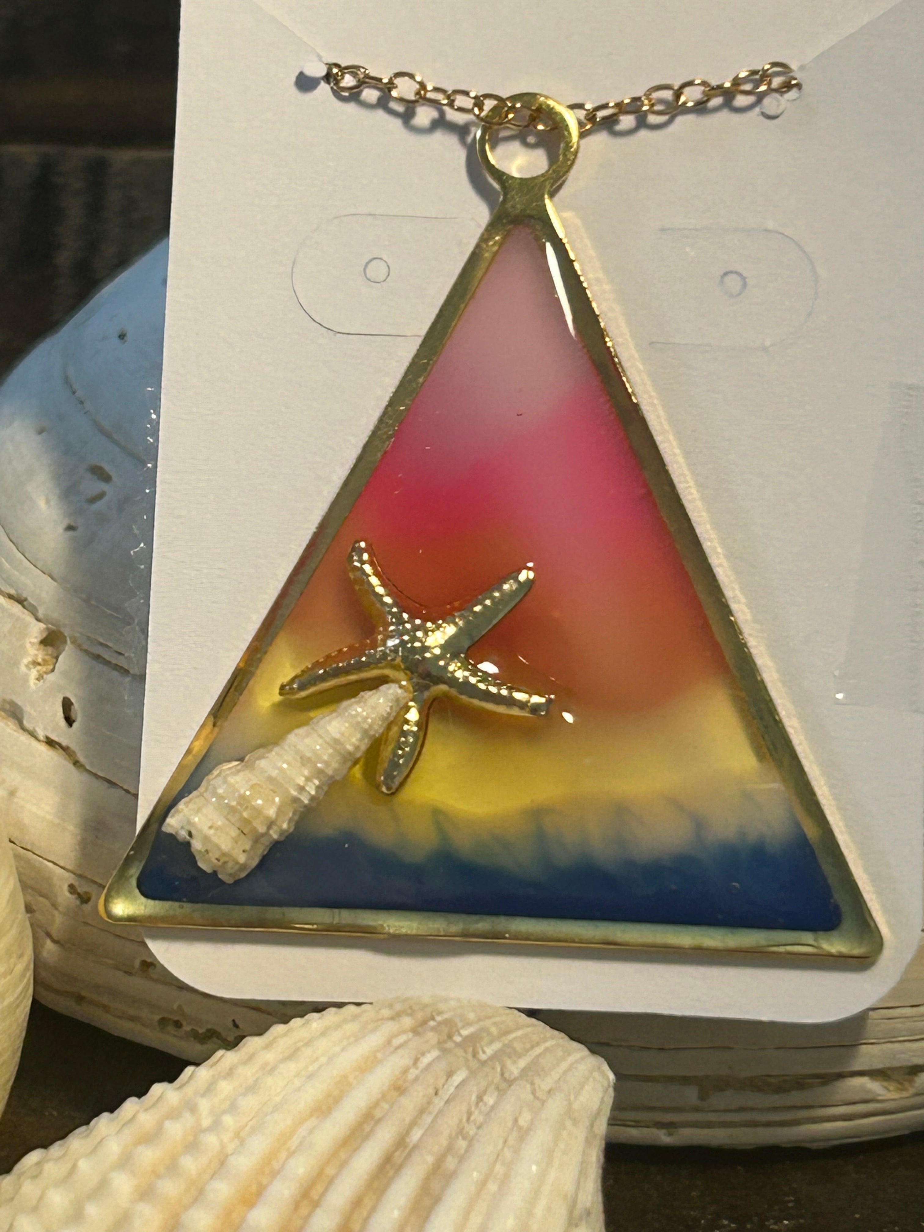 Sunset Palm Tree Necklace