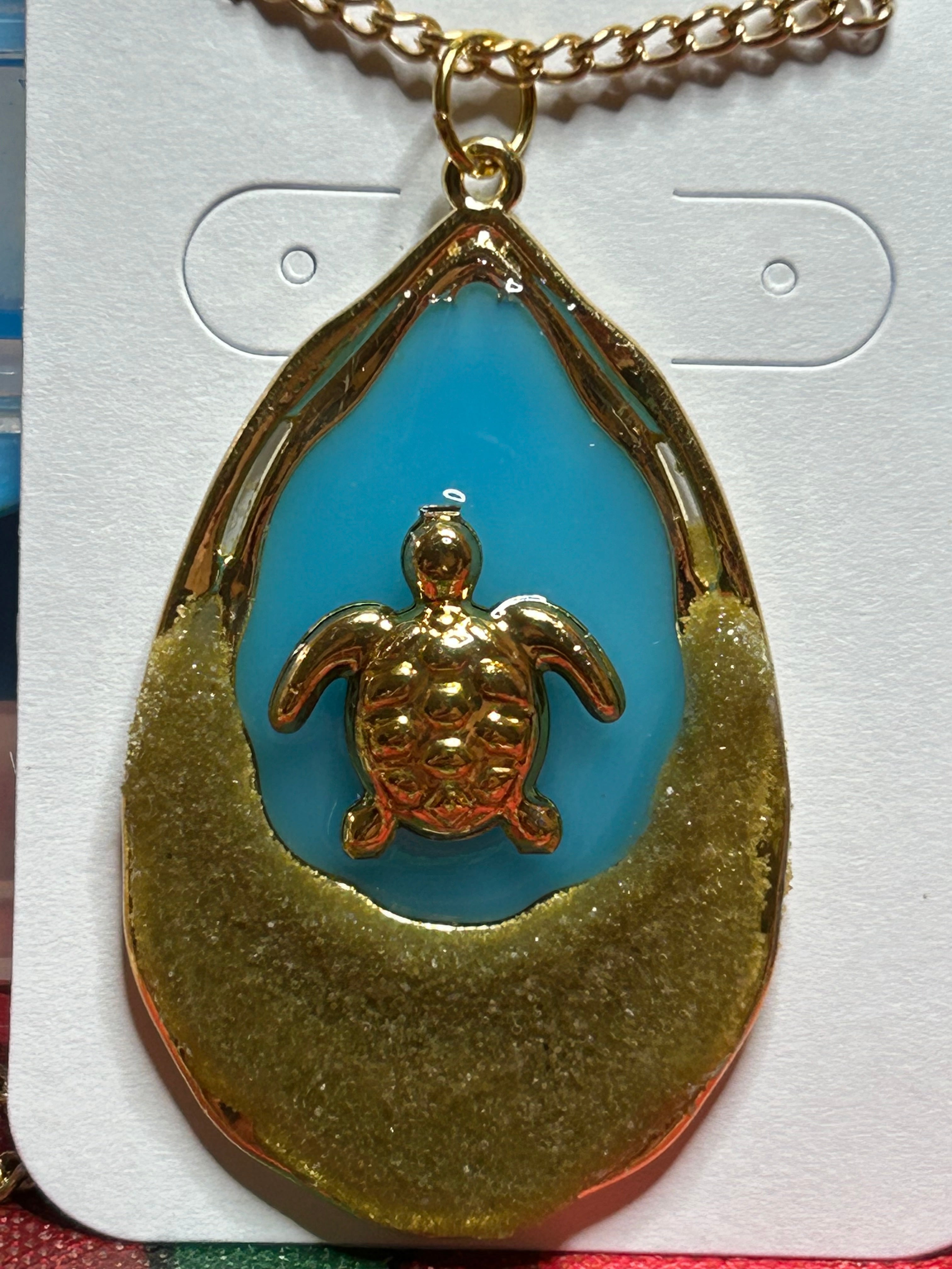Coastal Tide Turtle Necklace