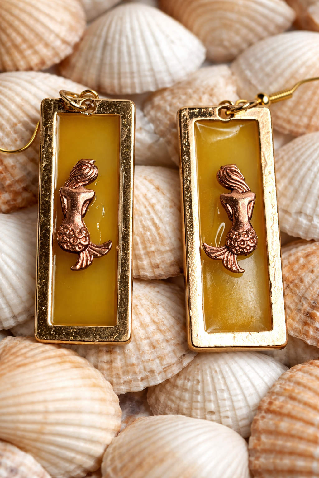 Golden Mermaid Glow Drop Earrings